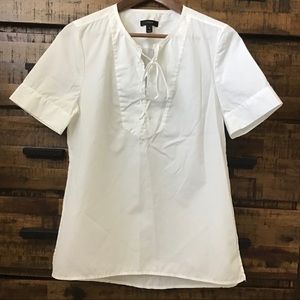 J. Crew lace front short sleeve blouse, 8